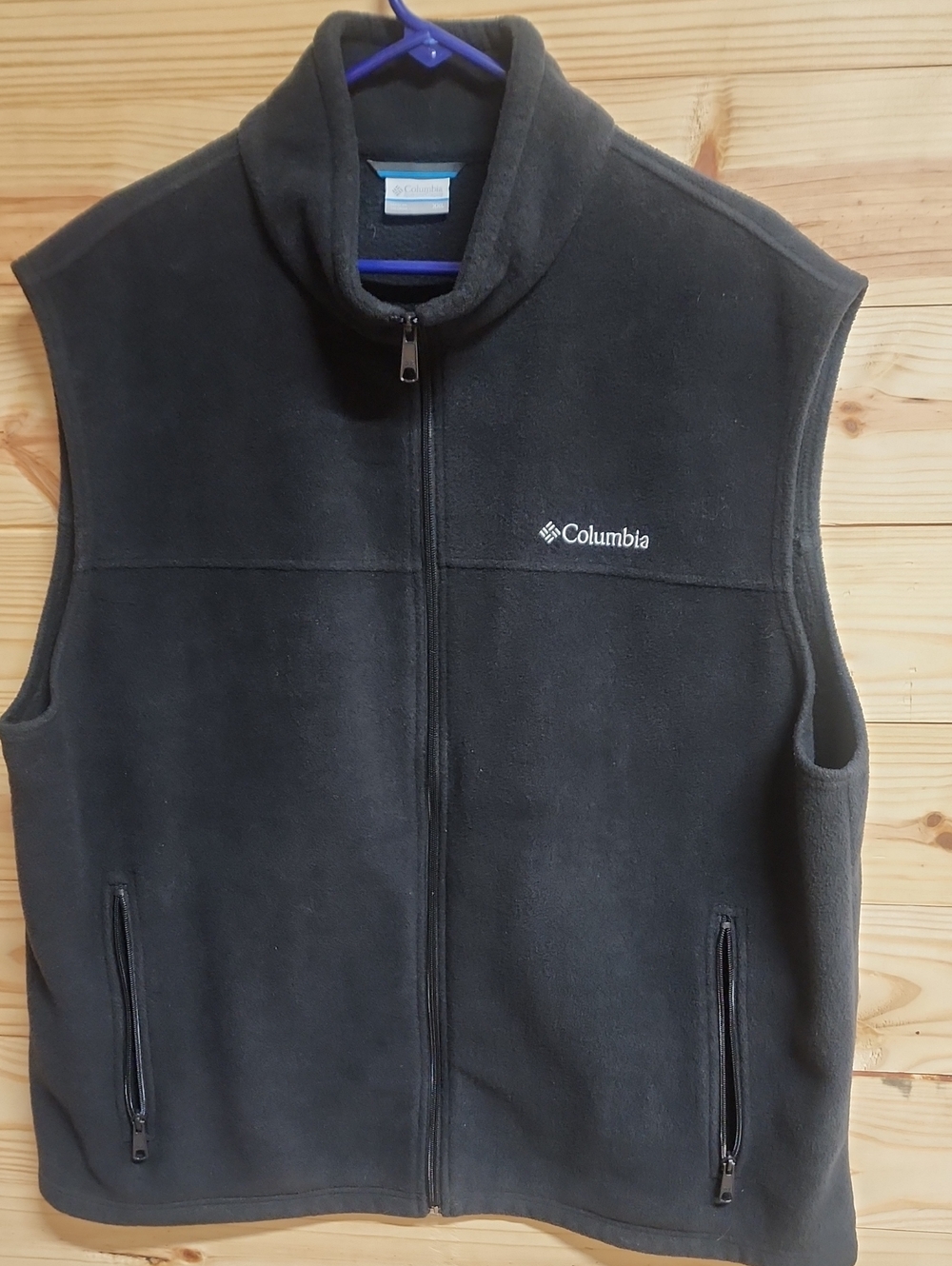 Columbia Black Men's Fleece Vest - Full Zip Size XXL